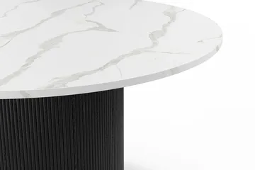 Uppveda Matbord 120 cm Runt Svart med 4 Sawako Greige Stolar - Svart/Vit/Greige - Möbler - Bord & matgrupp - Matgrupp