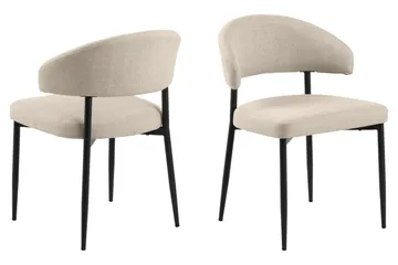 Uppveda Matbord Runt 120 cm med 4 Sawako Stolar - Beige - Möbler - Bord & matgrupp - Matgrupp