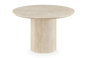 Uppveda Matbord Runt 120 cm med 4 Sawako Stolar - Beige - Möbler - Bord & matgrupp - Matgrupp