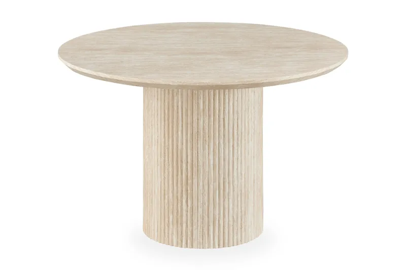 Uppveda Matbord Runt 120 cm med 4 Sawako Stolar - Beige - Möbler - Bord & matgrupp - Matgrupp