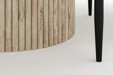 Uppveda Matbord Runt 120 cm med 4 Sawako Stolar - Beige - Möbler - Bord & matgrupp - Matgrupp