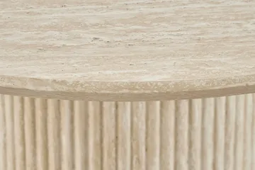 Uppveda Matbord Runt 120 cm Travertin med 4 Reciclar Matstolar - Travertin/Greige - Möbler - Bord & matgrupp - Matgrupp