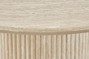 Uppveda Matbord Runt 120 cm Travertin med 4 Reciclar Matstolar - Travertin/Greige - Möbler - Bord & matgrupp - Matgrupp