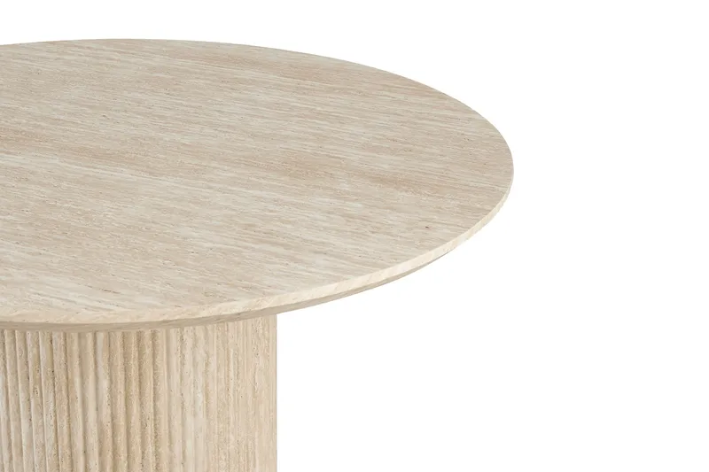 Uppveda Matbord Runt 120 cm Travertin utseende - Beige - Möbler - Bord & matgrupp - Matbord & köksbord