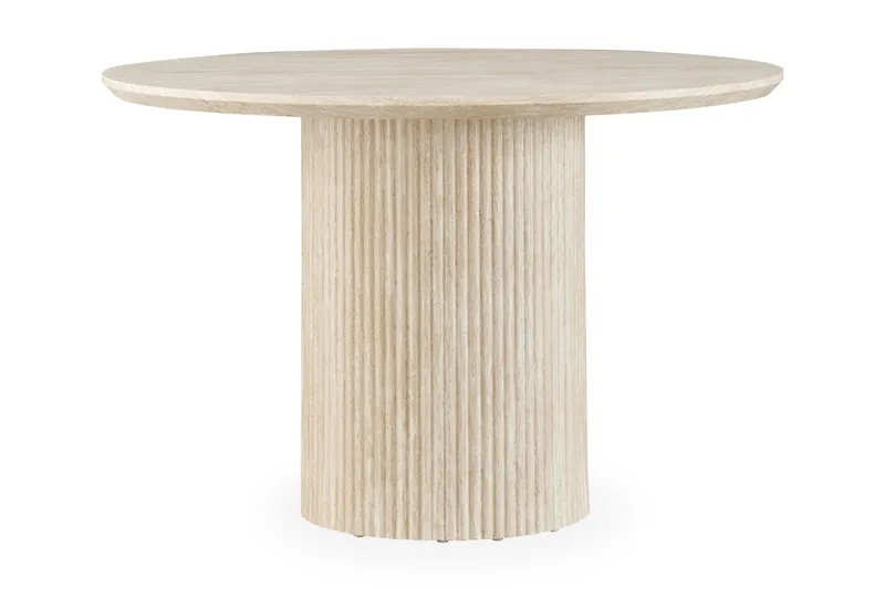 Uppveda Matbord Runt 120 cm Travertin utseende - Beige - Möbler - Bord & matgrupp - Matbord & köksbord