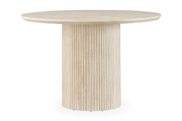 Uppveda Matbord Runt 120 cm Travertin utseende - Beige - Möbler - Bord & matgrupp - Matbord & köksbord