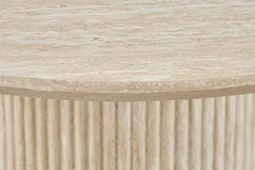 Uppveda Matbord Runt 120 cm Travertin utseende - Beige - Möbler - Bord & matgrupp - Matbord & köksbord