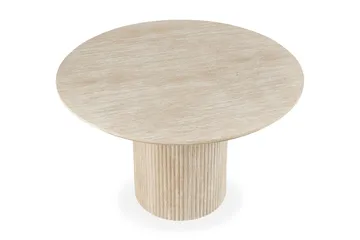 Uppveda Matbord Runt 120 cm Travertin utseende - Beige - Möbler - Bord & matgrupp - Matbord & köksbord