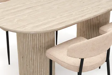 Uppveda Matbord Travetin utseende med 4 st Jairam Matstolar - Beige - Möbler - Bord & matgrupp - Matgrupp