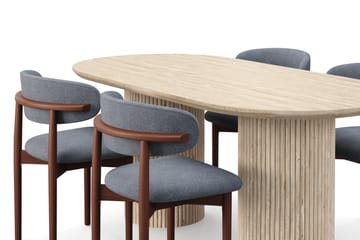 Uppveda Matbord Travetin utseende med 4 st Jaiveer Matstolar - Beige - Möbler - Bord & matgrupp - Matgrupp