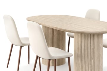 Uppveda Matbord Travetin utseende med 4 st Nibe Matstolar - Beige - Möbler - Bord & matgrupp - Matgrupp