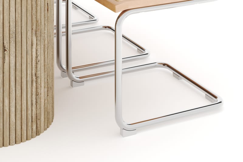 Uppveda Matbord Travetin utseende med 6 st Build Matstolar - Beige - Möbler - Bord & matgrupp - Matgrupp