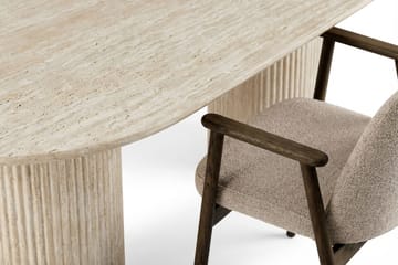 Uppveda Matgrupp 180 cm Oval Travertin med 4 Reciclar Matstolar - Travertin/Greige - Möbler - Bord & matgrupp - Matgrupp