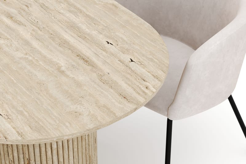 Uppveda Ovalt Matbord 180x90 cm med 4 Berit Stolar - Beige - Möbler - Bord & matgrupp - Matgrupp
