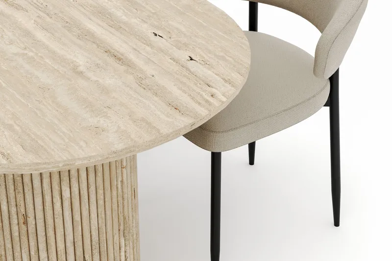 Uppveda Ovalt Matbord 180x90 cm med 4 Sawako Stolar - Beige - Möbler - Bord & matgrupp - Matgrupp