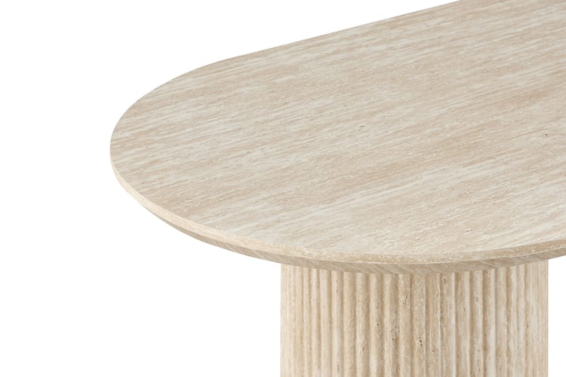 Uppveda Ovalt Matbord 180x90 cm Travertin Utseende - Beige - Möbler - Bord & matgrupp - Matbord & köksbord