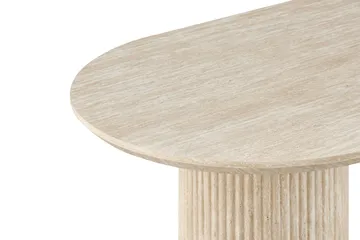 Uppveda Ovalt Matbord 180x90 cm Travertin Utseende - Beige - Möbler - Bord & matgrupp - Matbord & köksbord