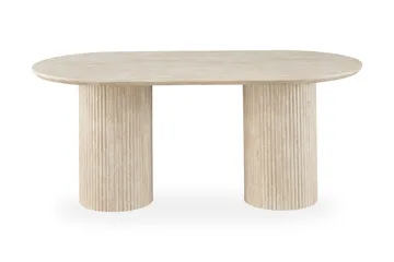 Uppveda Ovalt Matbord 180x90 cm Travertin Utseende - Beige - Möbler - Bord & matgrupp - Matbord & köksbord