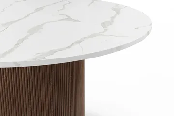 Uppveda Runt Matbord 120 cm med 4 Reciclar Matstolar - Vit/Brun/Greige - Möbler - Bord & matgrupp - Matgrupp