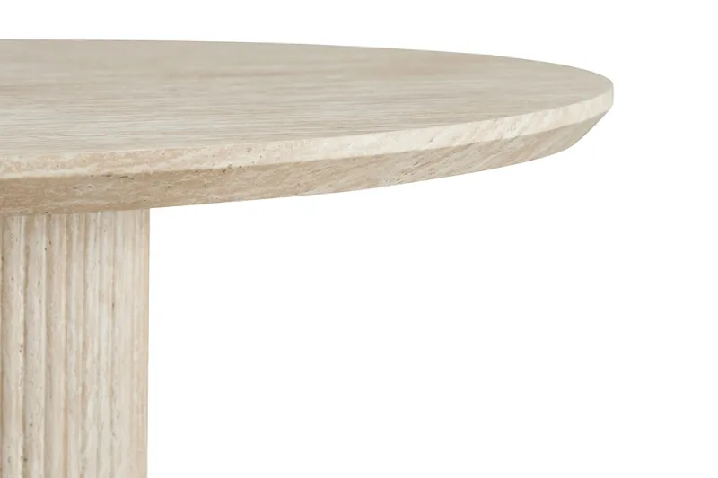 Uppveda Runt Matbord 120 cm med Travertinutseende - Beige - Möbler - Bord & matgrupp - Matbord & köksbord
