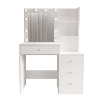 Uvero Sminkbord 69,4x135x40 cm - Vit - Möbler - Bord & matgrupp - Sminkbord & toalettbord