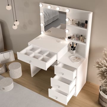 Uvero Sminkbord 69,4x135x40 cm - Vit - Möbler - Bord & matgrupp - Sminkbord & toalettbord