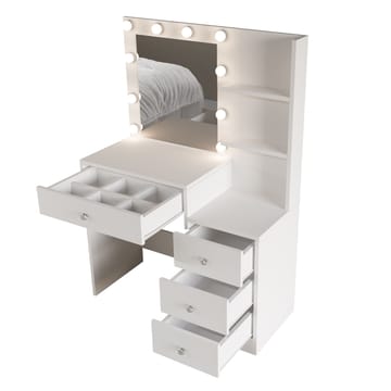 Uvero Sminkbord 69,4x135x40 cm - Vit - Möbler - Bord & matgrupp - Sminkbord & toalettbord