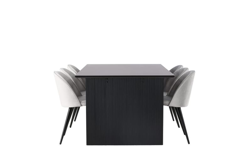 Vail Matbord 200 cm med 6 Velvet Köksstol Sammet - Möbler - Bord & matgrupp - Matgrupp