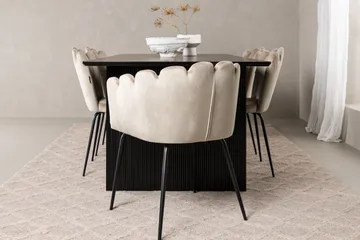 Vail Matgrupp 200 cm Rektangulär med 4 Limhamn stolar - Beige - Möbler - Bord & matgrupp - Matgrupp