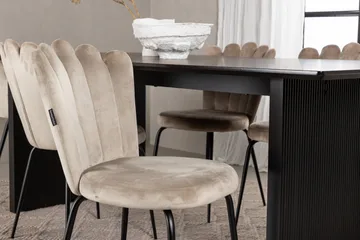 Vail Matgrupp 200 cm Rektangulär med 4 Limhamn stolar - Beige - Möbler - Bord & matgrupp - Matgrupp