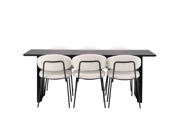 Vail Matgrupp 200 cm Rektangulär med 6 Chico Stolar - Svart - Möbler - Bord & matgrupp - Matgrupp