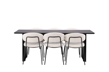 Vail Matgrupp 200 cm Rektangulär med 6 Chico Stolar - Svart - Möbler - Bord & matgrupp - Matgrupp