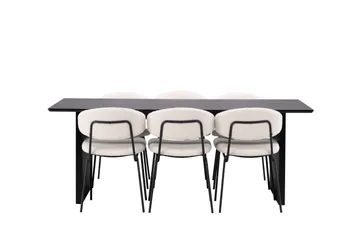 Vail Matgrupp 200 cm Rektangulär med 6 Chico Stolar - Svart - Möbler - Bord & matgrupp - Matgrupp
