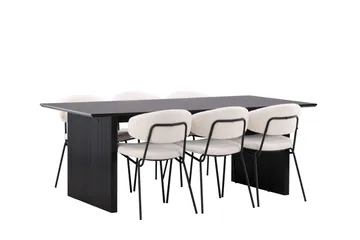 Vail Matgrupp 200 cm Rektangulär med 6 Chico Stolar - Svart - Möbler - Bord & matgrupp - Matgrupp