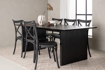 Vail Matgrupp 200 cm Rektangulär med 6 Crosett stolar - Svart - Möbler - Bord & matgrupp - Matgrupp