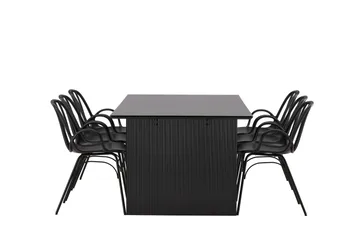 Vail Matgrupp 200 cm Rektangulär med 6 Dyrön stolar - Svart - Möbler - Bord & matgrupp - Matgrupp