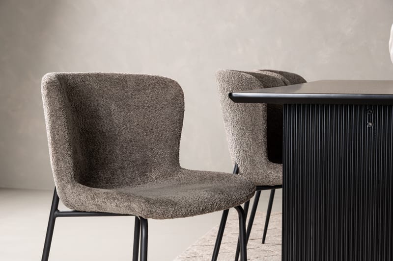 Vail Matgrupp 200 cm Rektangulär med 6 Modesto stolar - Svart - Möbler - Bord & matgrupp - Matgrupp