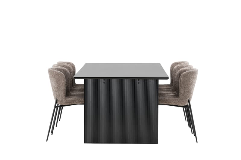 Vail Matgrupp 200 cm Rektangulär med 6 Modesto stolar - Svart - Möbler - Bord & matgrupp - Matgrupp