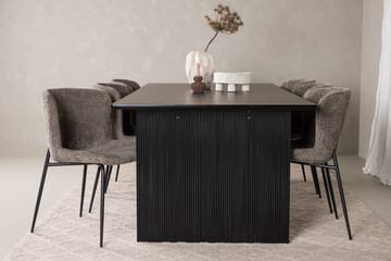 Vail Matgrupp 200 cm Rektangulär med 6 Modesto stolar - Svart - Möbler - Bord & matgrupp - Matgrupp