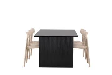 Vail Matgrupp 200 cm Rektangulär med 6 Ursholmen stolar - Beige - Möbler - Bord & matgrupp - Matgrupp