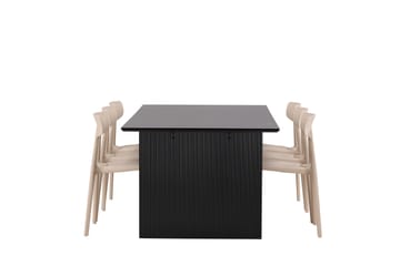 Vail Matgrupp 200 cm Rektangulär med 6 Ursholmen stolar - Beige - Möbler - Bord & matgrupp - Matgrupp