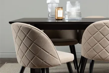 Vail Matgrupp 200 cm Rektangulär med 6 Velvet stolar - Beige - Möbler - Bord & matgrupp - Matgrupp