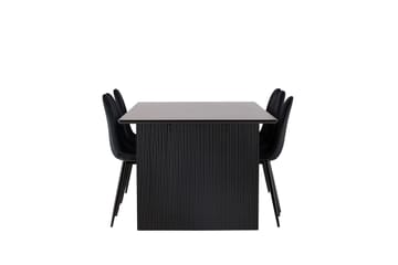 Vail Matgrupp 200 cm Rektangulär med 6 Polar stolar - Svart - Möbler - Bord & matgrupp - Matgrupp