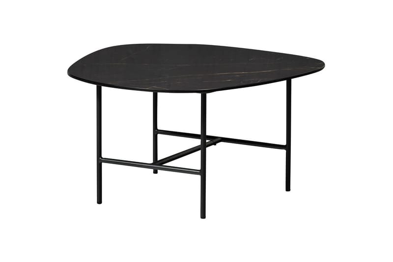 Vajen Soffbord 70x70 cm i Marmor, Svart