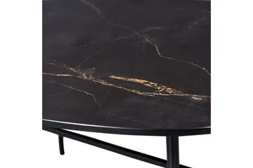 Vajen Soffbord 80x60 cm i Keramik med Metallunderrede - Svart - Möbler - Bord & matgrupp - Marmorbord