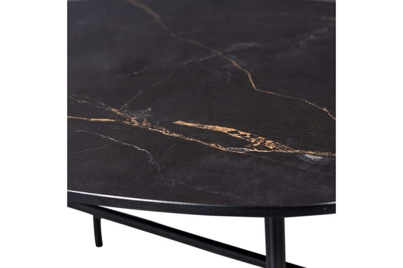 Vajen Soffbord 80x60 cm i Keramik med Metallunderrede - Svart - Möbler - Bord & matgrupp - Marmorbord