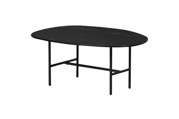 Vajen Soffbord 80x60 cm i Keramik med Metallunderrede - Svart - Möbler - Bord & matgrupp - Marmorbord
