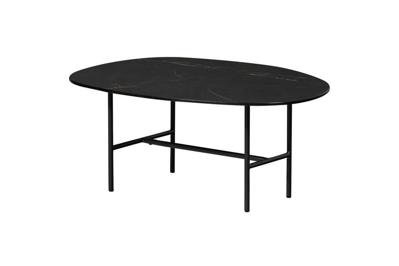 Vajen Soffbord 80x60 cm i Keramik med Metallunderrede - Svart - Möbler - Bord & matgrupp - Marmorbord