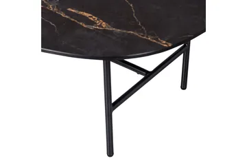 Vajen Soffbord 80x60 cm i Keramik med Metallunderrede - Svart - Möbler - Bord & matgrupp - Marmorbord
