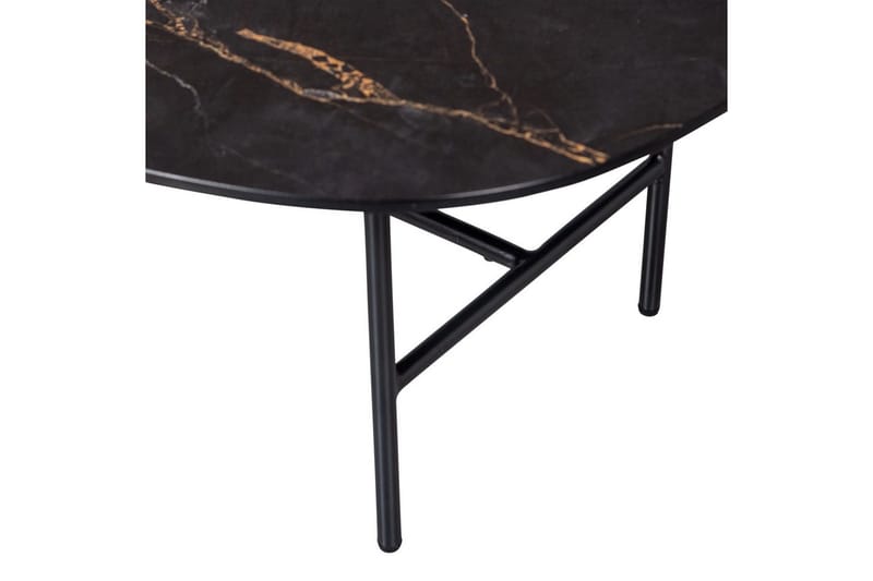 Vajen Soffbord 80x60 cm i Keramik med Metallunderrede - Svart - Möbler - Bord & matgrupp - Marmorbord